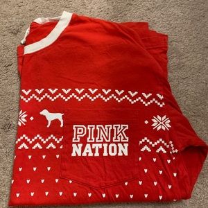 Long sleeve pink tee